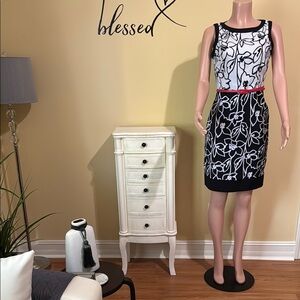 🥀Floral Black and White Dress